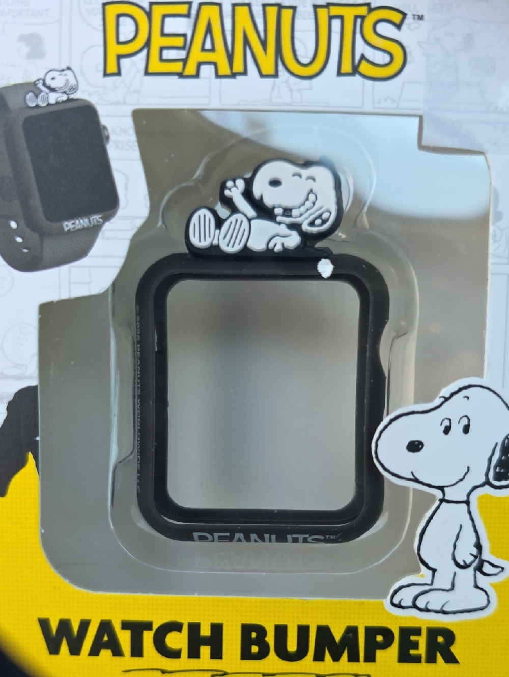 Peanuts Black Snoopy Silicone Watch Bumper